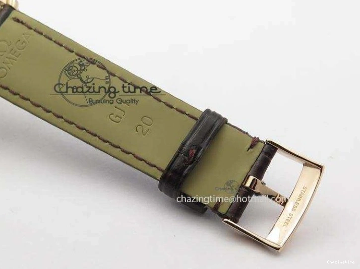 0316 Popular De Ville MK 1:1 Best Edition RG White Dial On Black Leather Asian Seagull T1701 (Sec@6) 8237